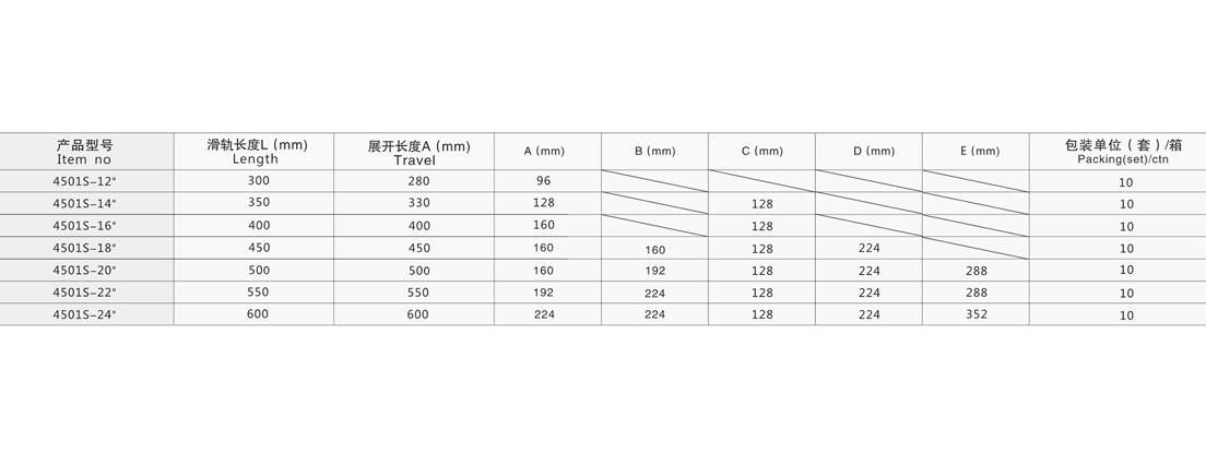 4501S三節(jié)緩沖鋼珠滑軌